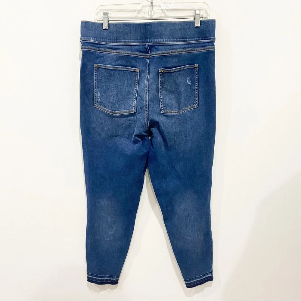 SPANX Blue Distressed Denim Leggings Jeggings Size Small - Picture 4 of 7